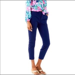 Lilly Pulitzer Navy Straight-Leg Crop Chinos Shana